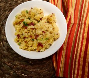 Poha (Indian flattened rice pilaf)