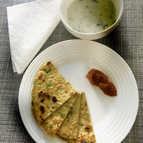 Methi Paratha (Fenugreek Indian flatbread)
